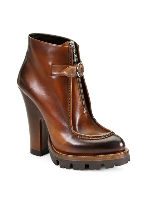 prada brown riding boots|prada platform ankle boots.